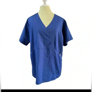 Vera Bradley Halo Elizabeth Scrub Top-V6309-Women Sz L Navy Blue
